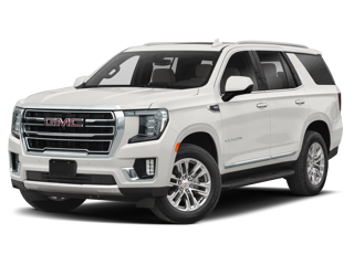 white 2021 gmc yukon front left angle view