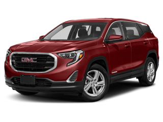 red 2021 gmc terrain front left angle view