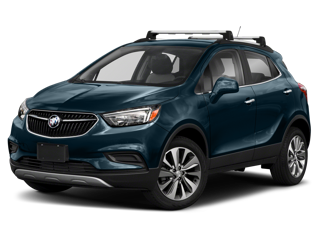 dark blue buick encore front left angle view