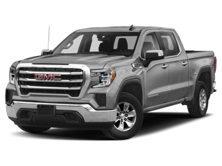 grey 2021 gmc sierra 1500 truck front left angle view