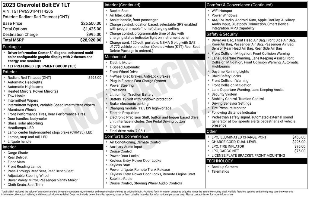 2023 Chevrolet Bolt EV 1LT
