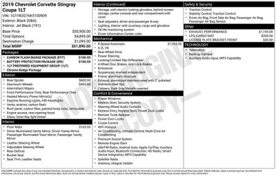 2019 Chevrolet Corvette Stingray 1LT