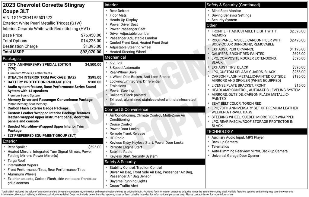 2023 Chevrolet Corvette Stingray 3LT