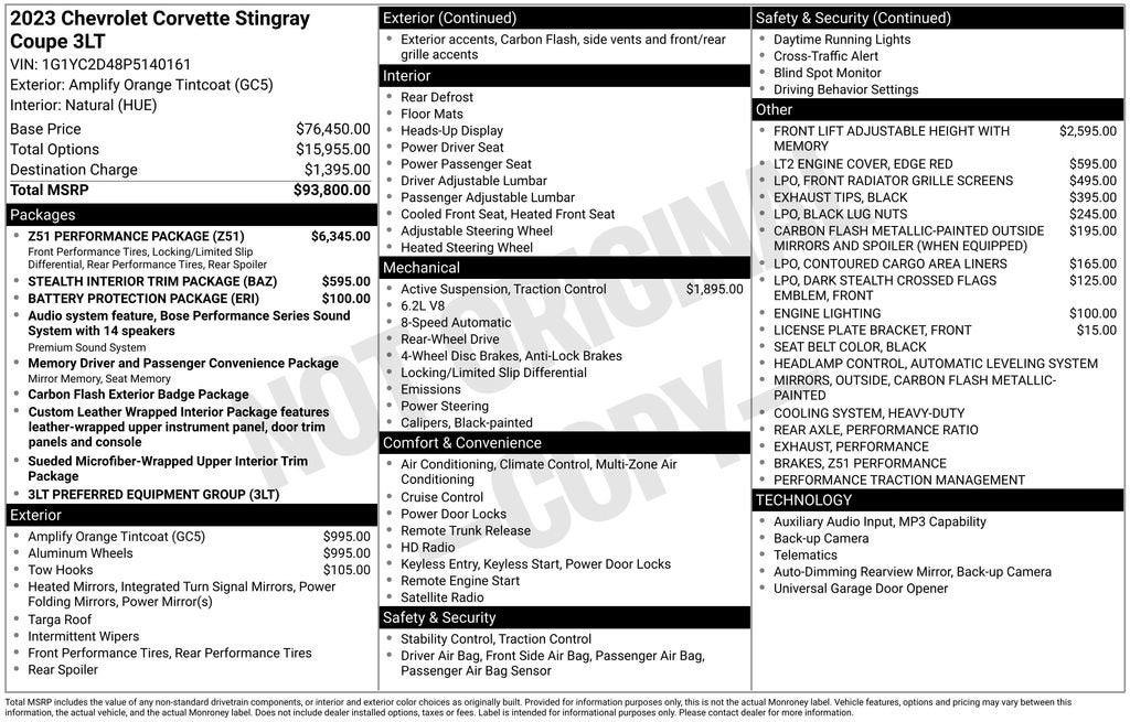 2023 Chevrolet Corvette Stingray 3LT