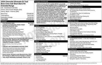 2026 Chevrolet Silverado EV Trail Boss - Extended Range