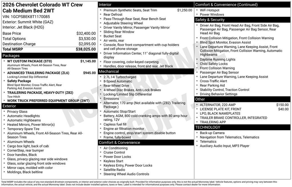 2026 Chevrolet Colorado WT