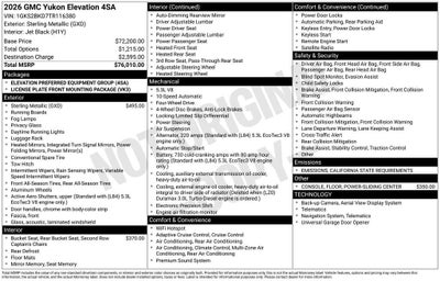 2026 GMC Yukon Elevation