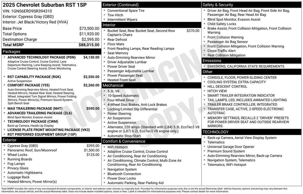 2025 Chevrolet Suburban RST