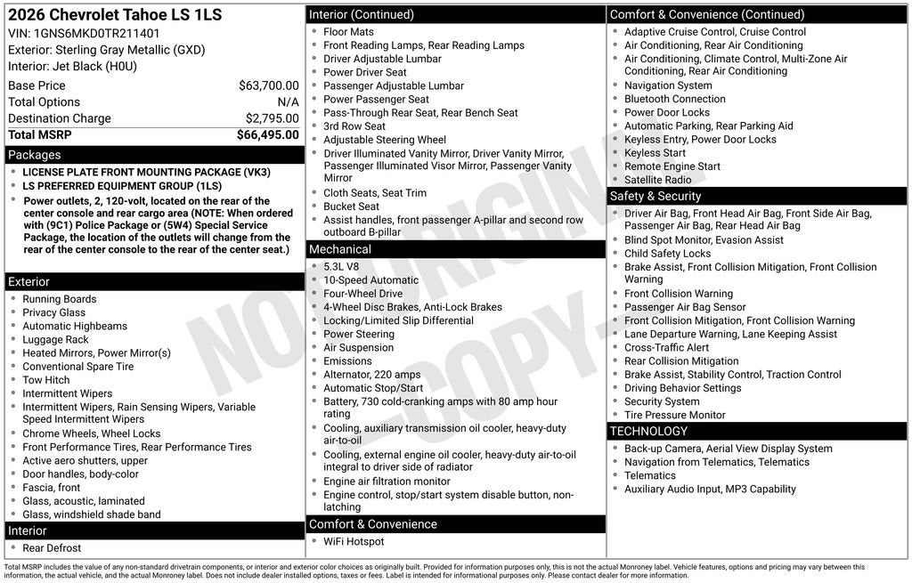 2026 Chevrolet Tahoe LS