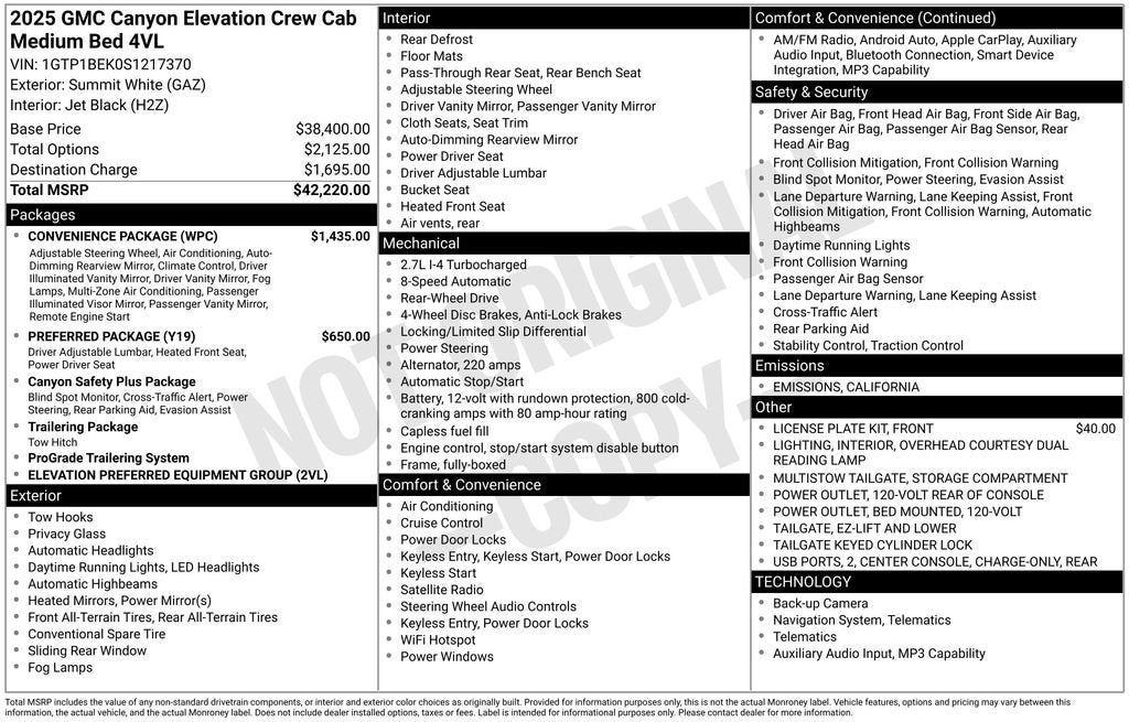 2025 GMC Canyon Elevation
