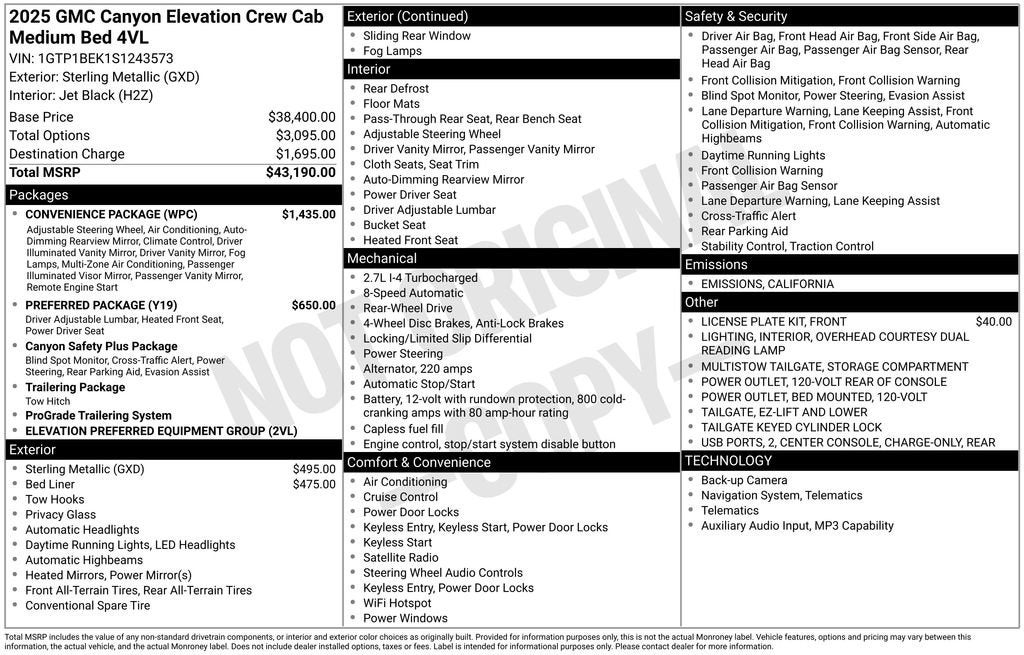 2025 GMC Canyon Elevation