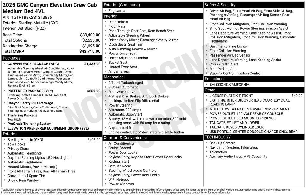 2025 GMC Canyon Elevation