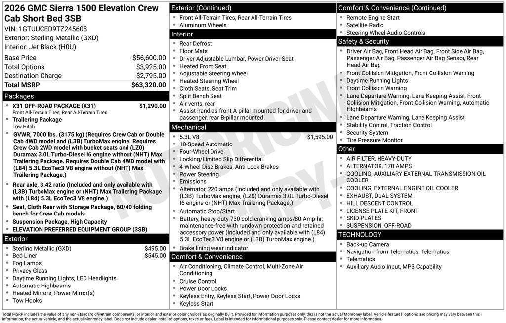 2026 GMC Sierra 1500 Elevation