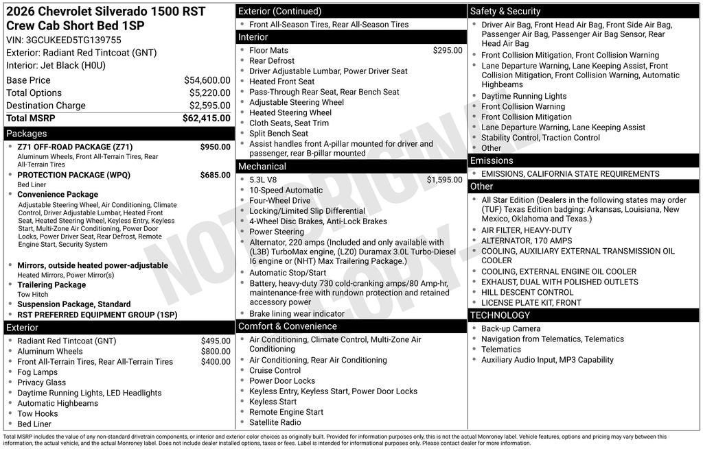 2026 Chevrolet Silverado 1500 RST