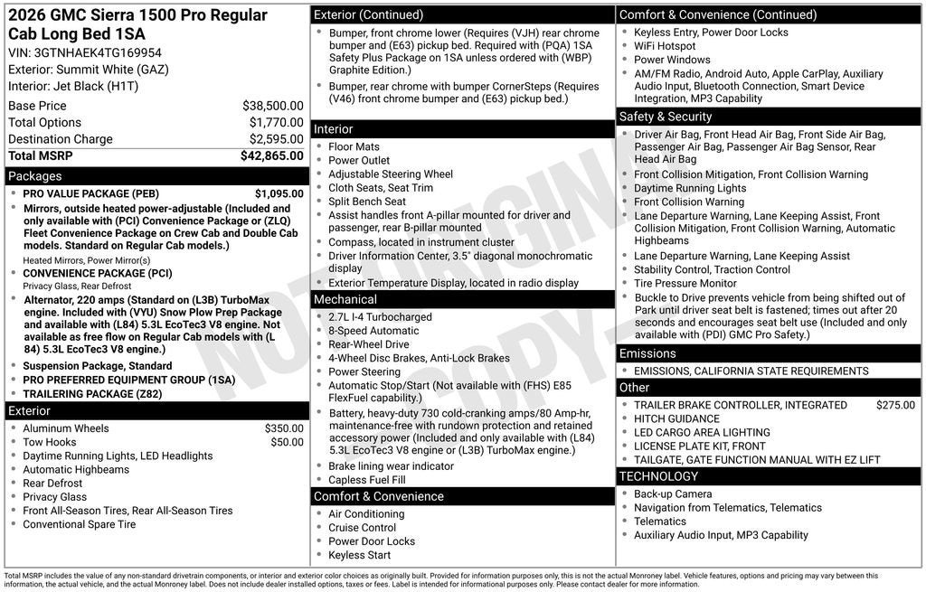 2026 GMC Sierra 1500 Pro