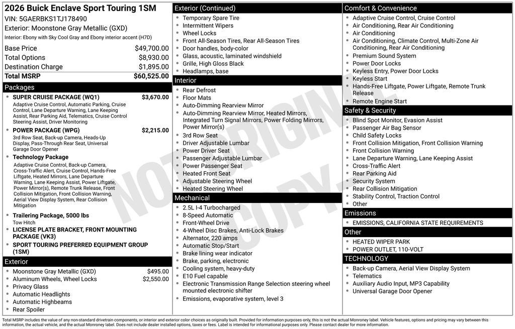 2026 Buick Enclave Sport Touring