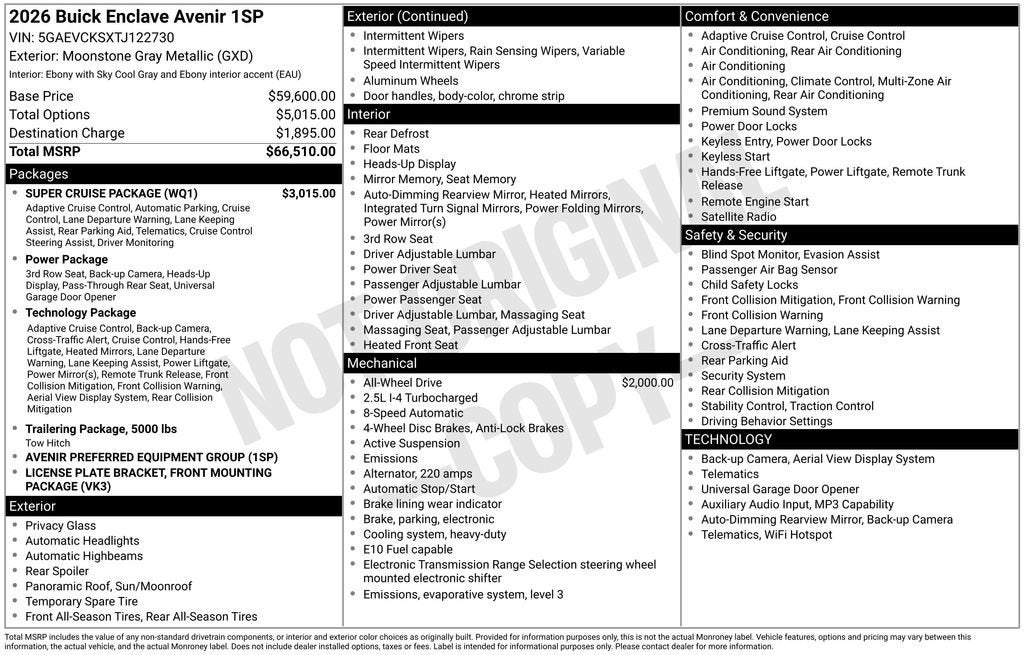 2026 Buick Enclave Avenir