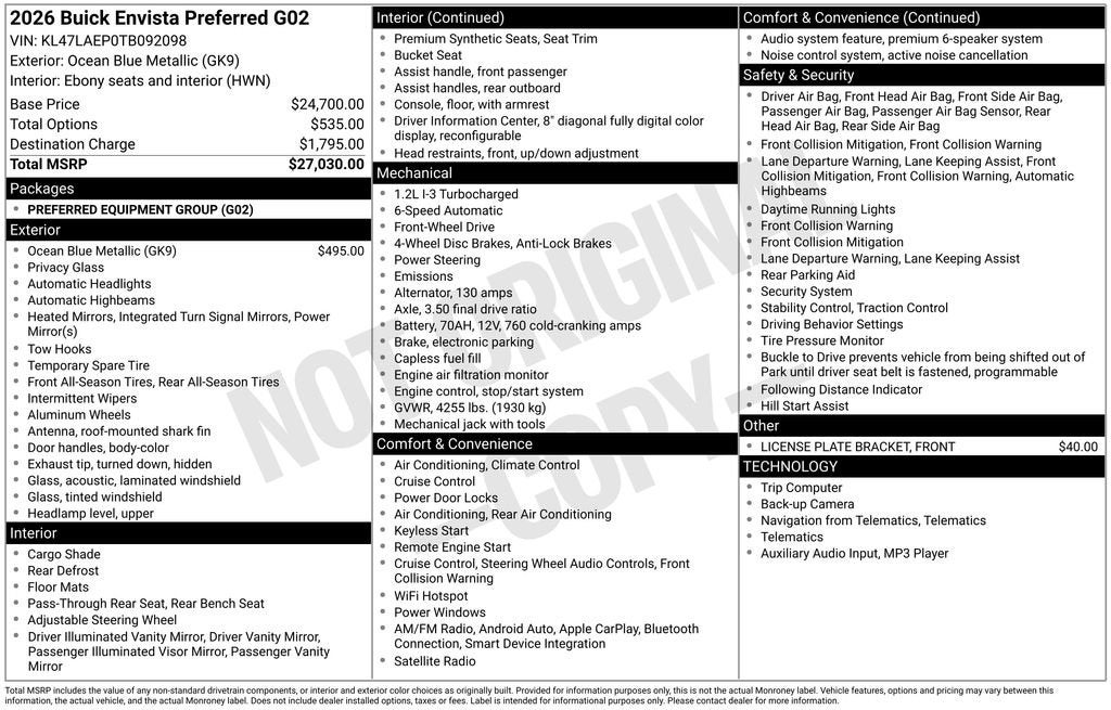 2026 Buick Envista Preferred