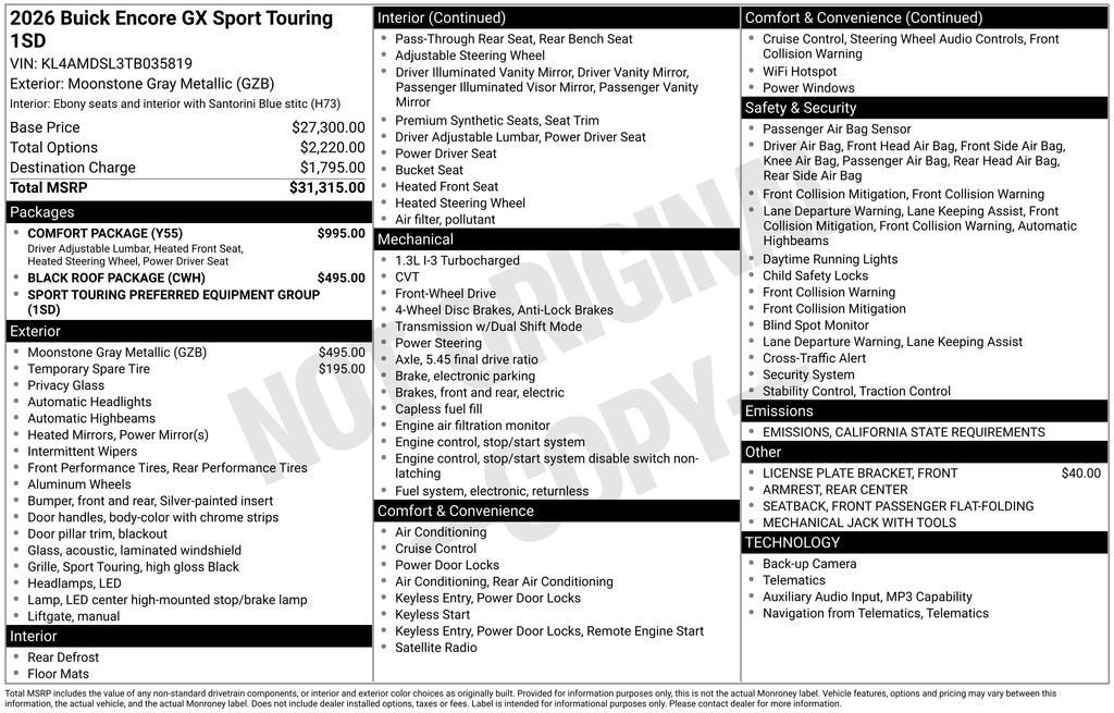 2026 Buick Encore GX Sport Touring