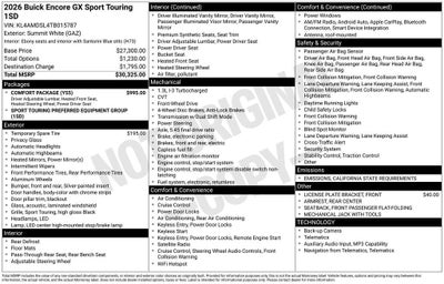 2026 Buick Encore GX Sport Touring